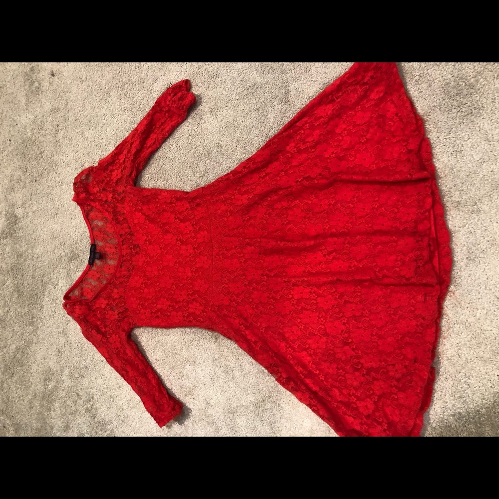 Red lace dress